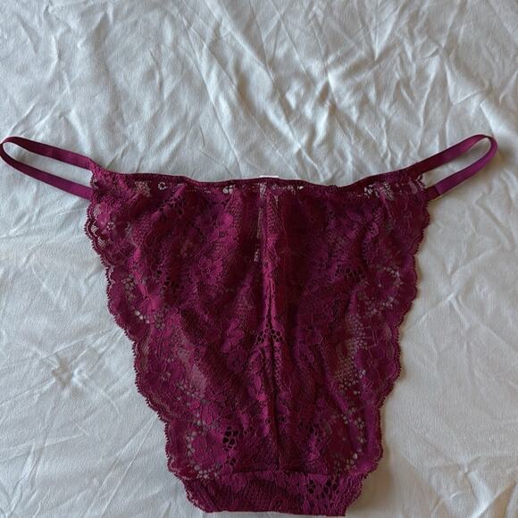 Victorias secret Lace Adjustable String Bikini Panty campari red size xl - Picture 5 of 5
